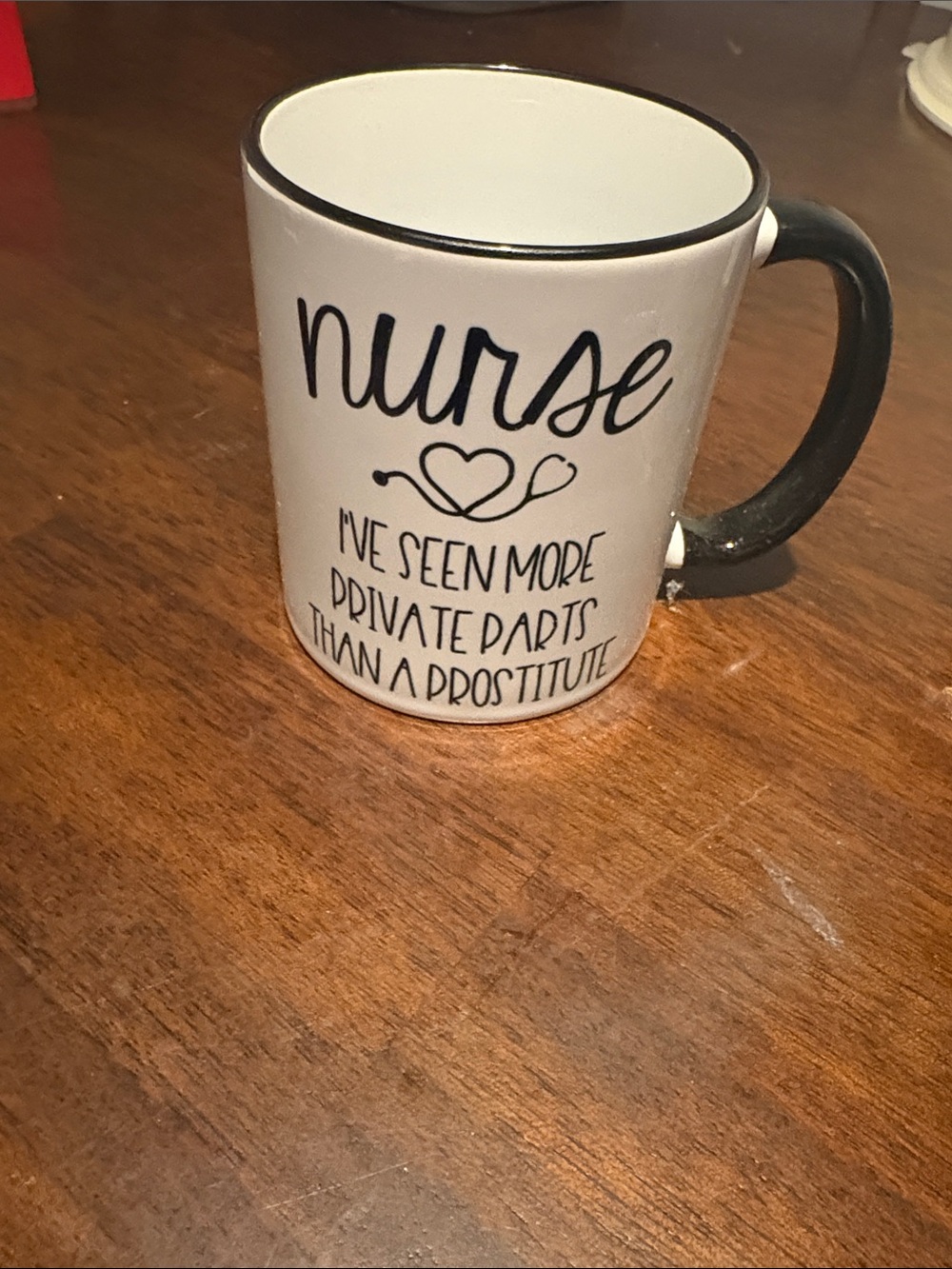 Nurse Ceramic Coffee Mug - White with Black Lettering